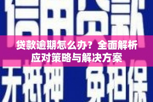 沙洋贷款逾期怎么办？全面解析应对策略与解决方案