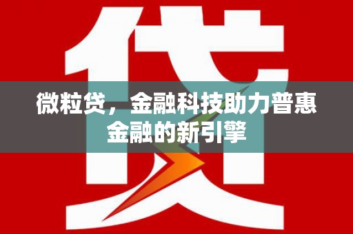 遂川微粒贷，金融科技助力普惠金融的新引擎