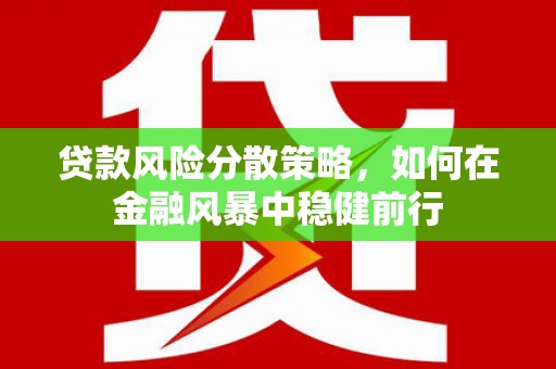 黟县贷款风险分散策略，如何在金融风暴中稳健前行