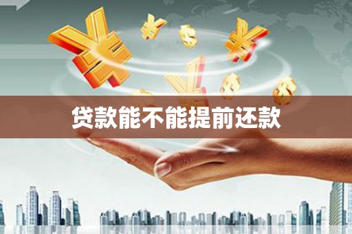 宜黄贷款能不能提前还款