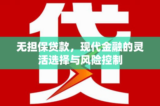 囊谦无担保贷款，现代金融的灵活选择与风险控制