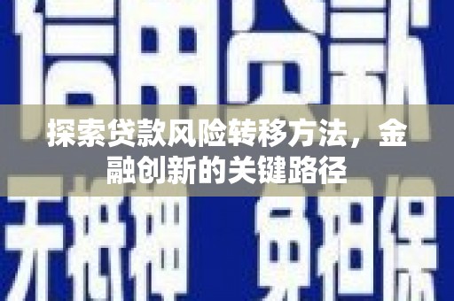 阆中探索贷款风险转移方法，金融创新的关键路径