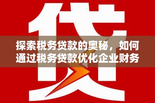 岳麓探索税务贷款的奥秘，如何通过税务贷款优化企业财务