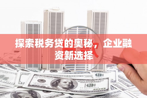 通山探索税务贷的奥秘，企业融资新选择