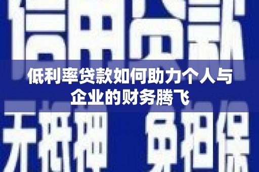 隆尧低利率贷款如何助力个人与企业的财务腾飞